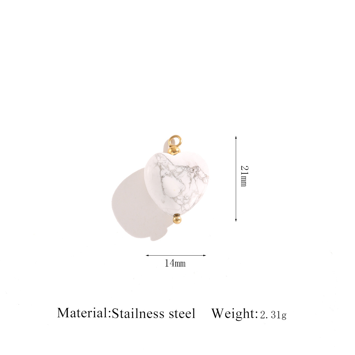 Bead needle   stone bead pendant - turquoise white