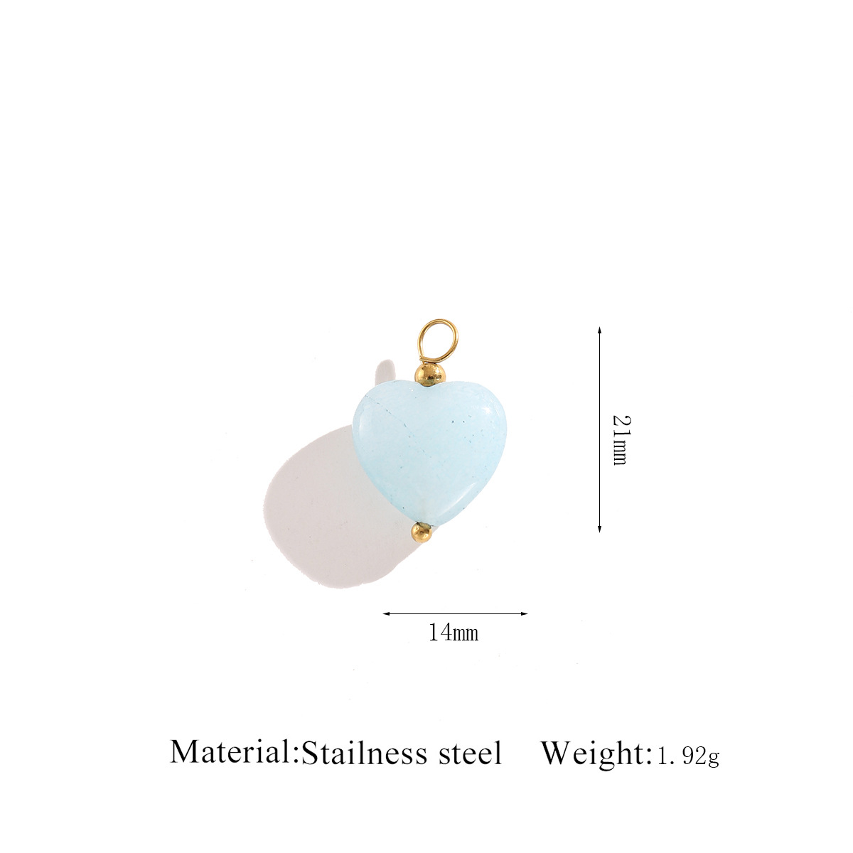 Bead needle   stone bead pendant - light blue