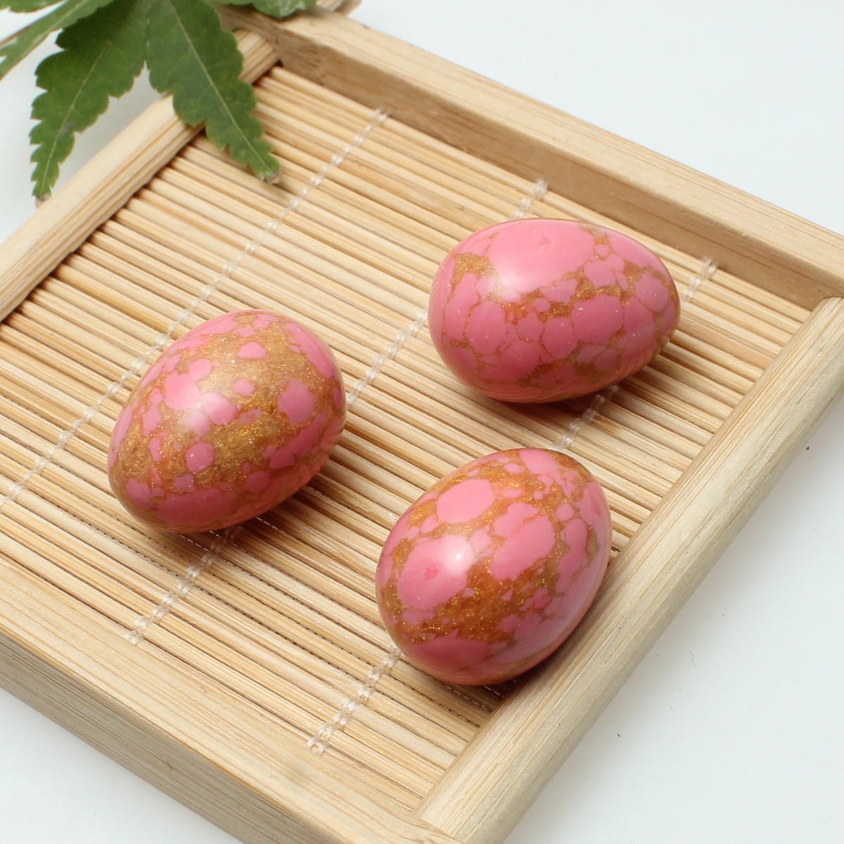 Pink gold thread turquoise