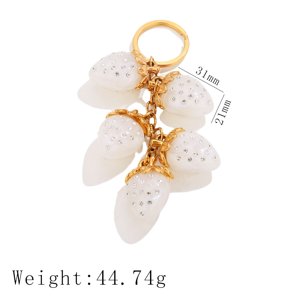 Five strawberries - white