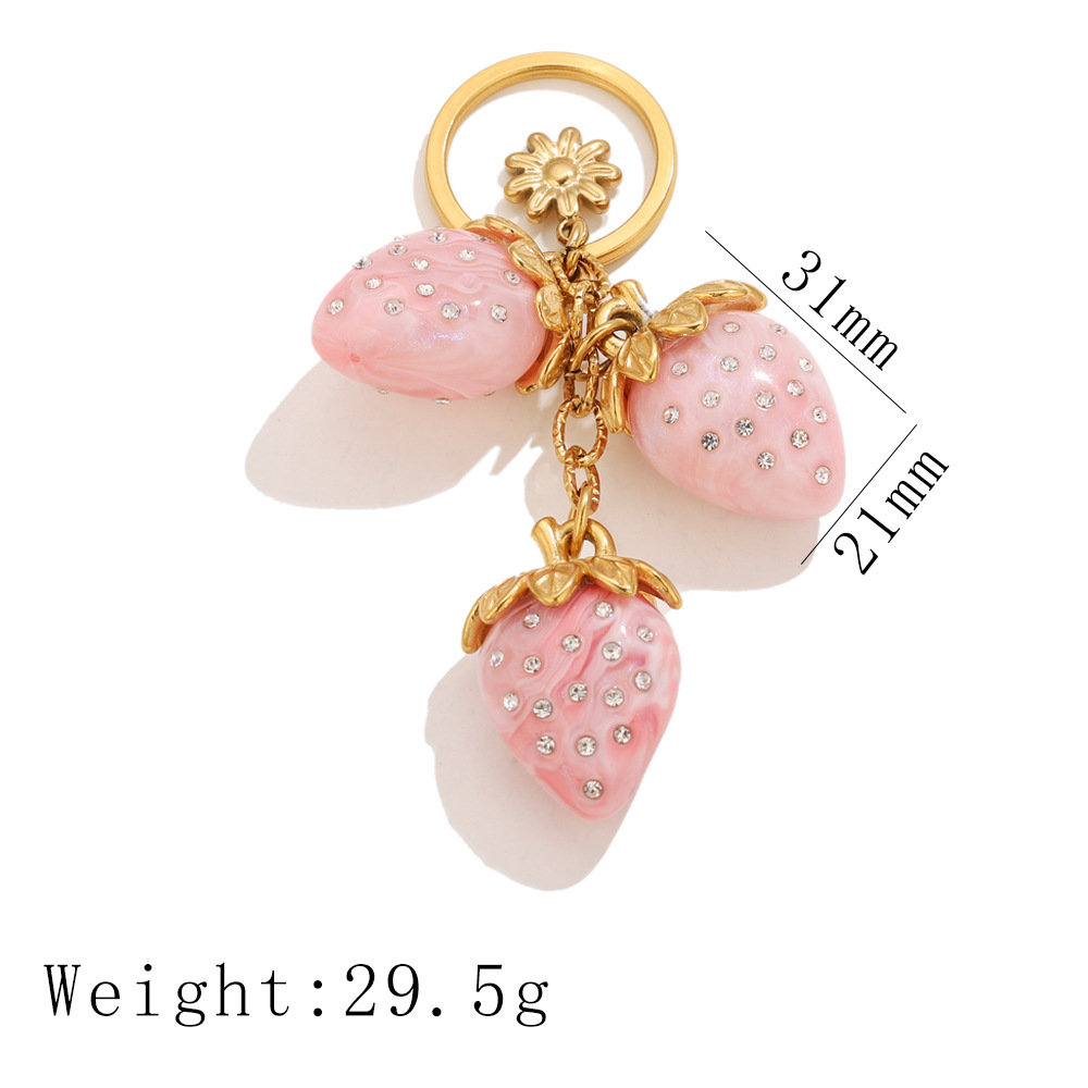 Three strawberries - pink