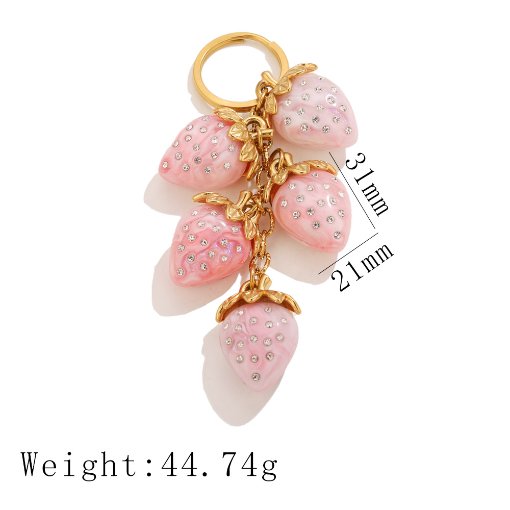 Five strawberries - pink