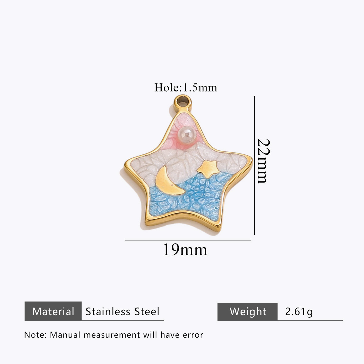 Stars-pink white blue