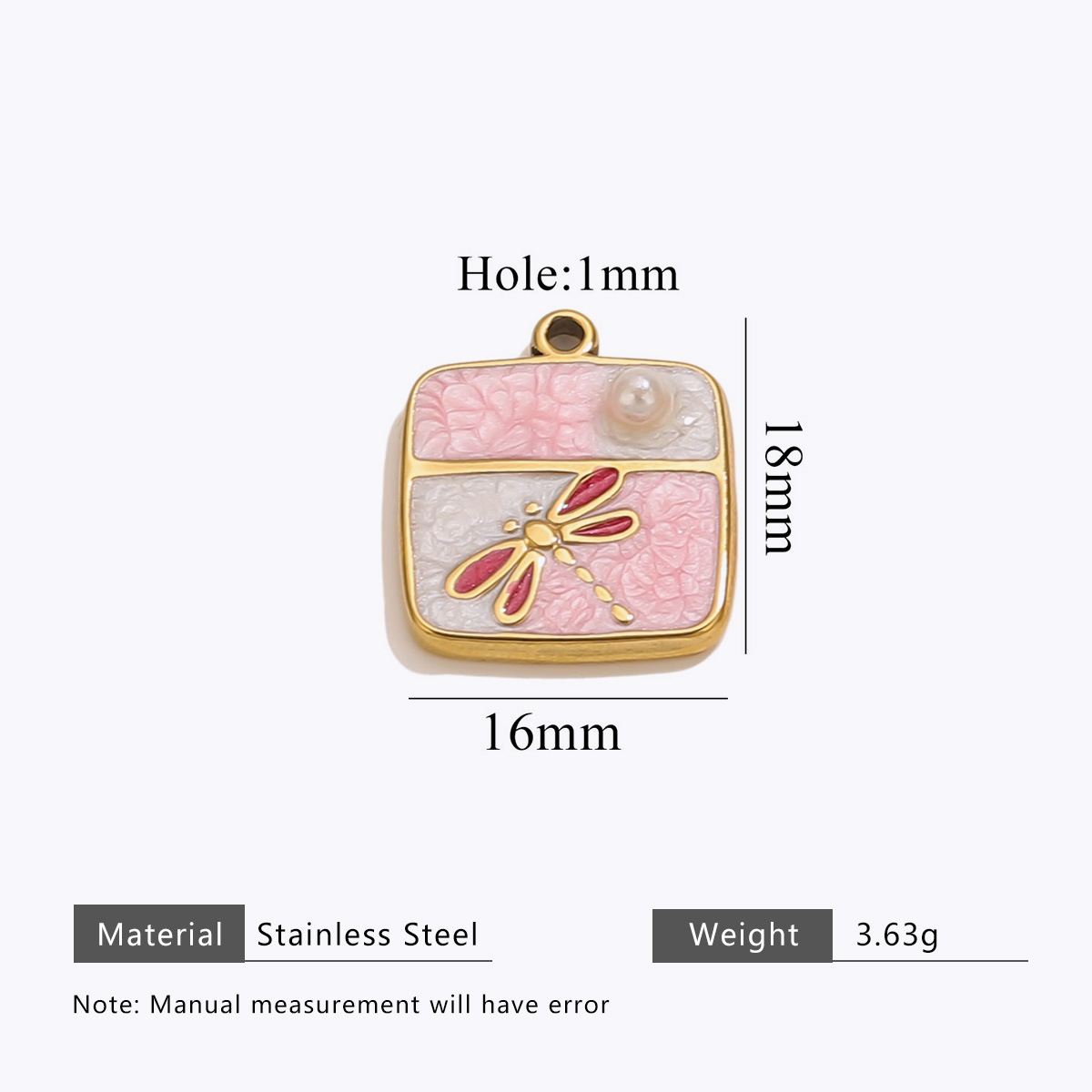 Dragonfly pendant-pink white red