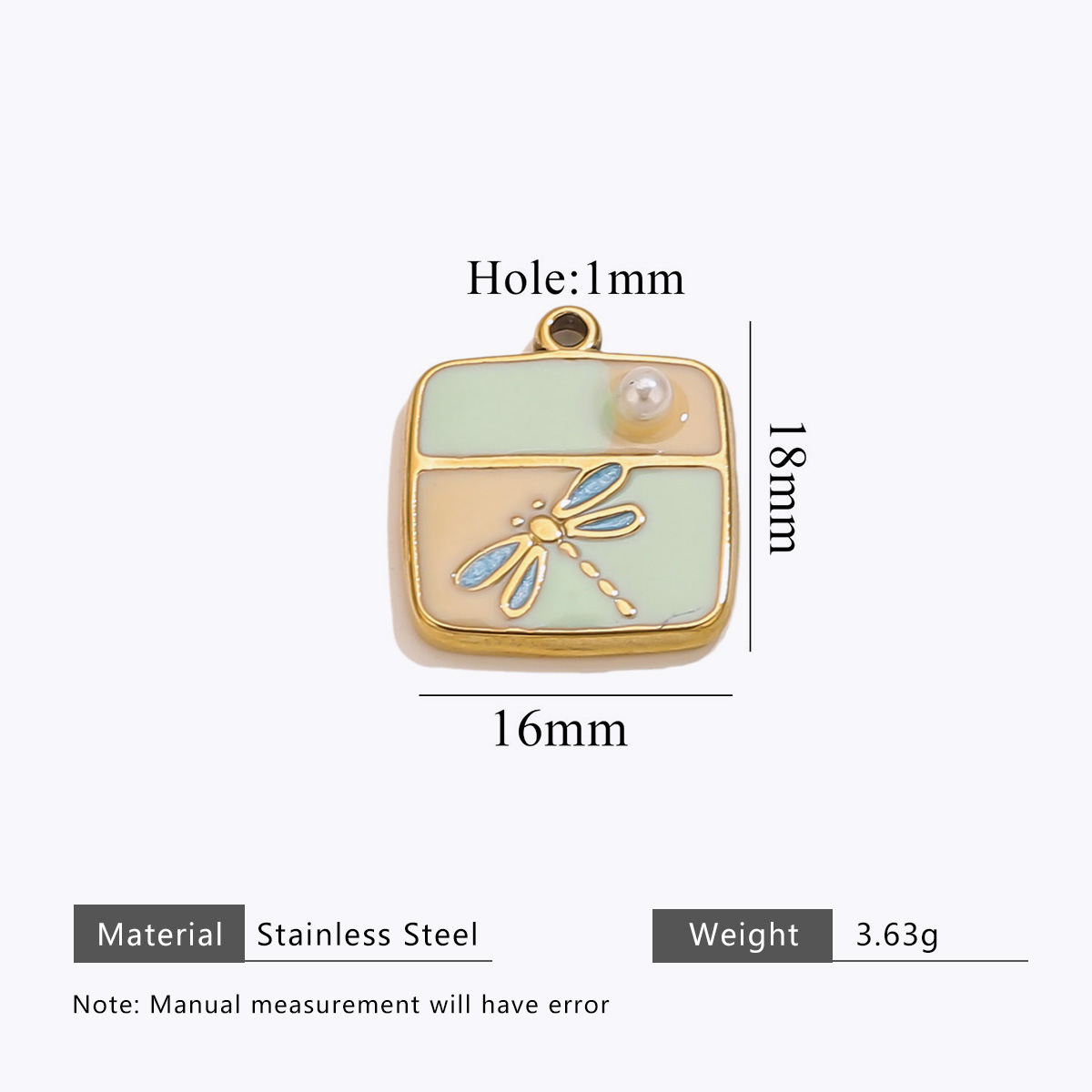 Dragonfly pendant-green, yellow and blue