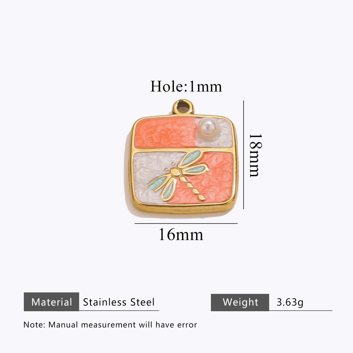 Dragonfly pendant-orange white green