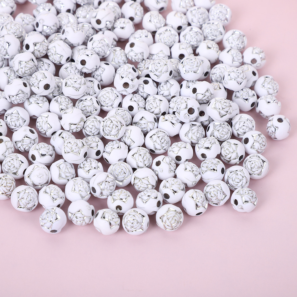 Rose ball white and silver