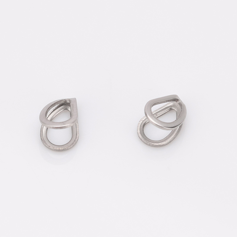 Stainless steel/rabbit ears melon buckle/steel color/3.6*5mm