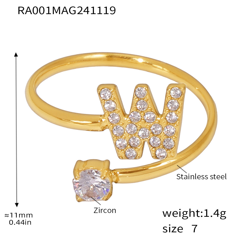 RA001-Gold-W Ring-free size Size 7