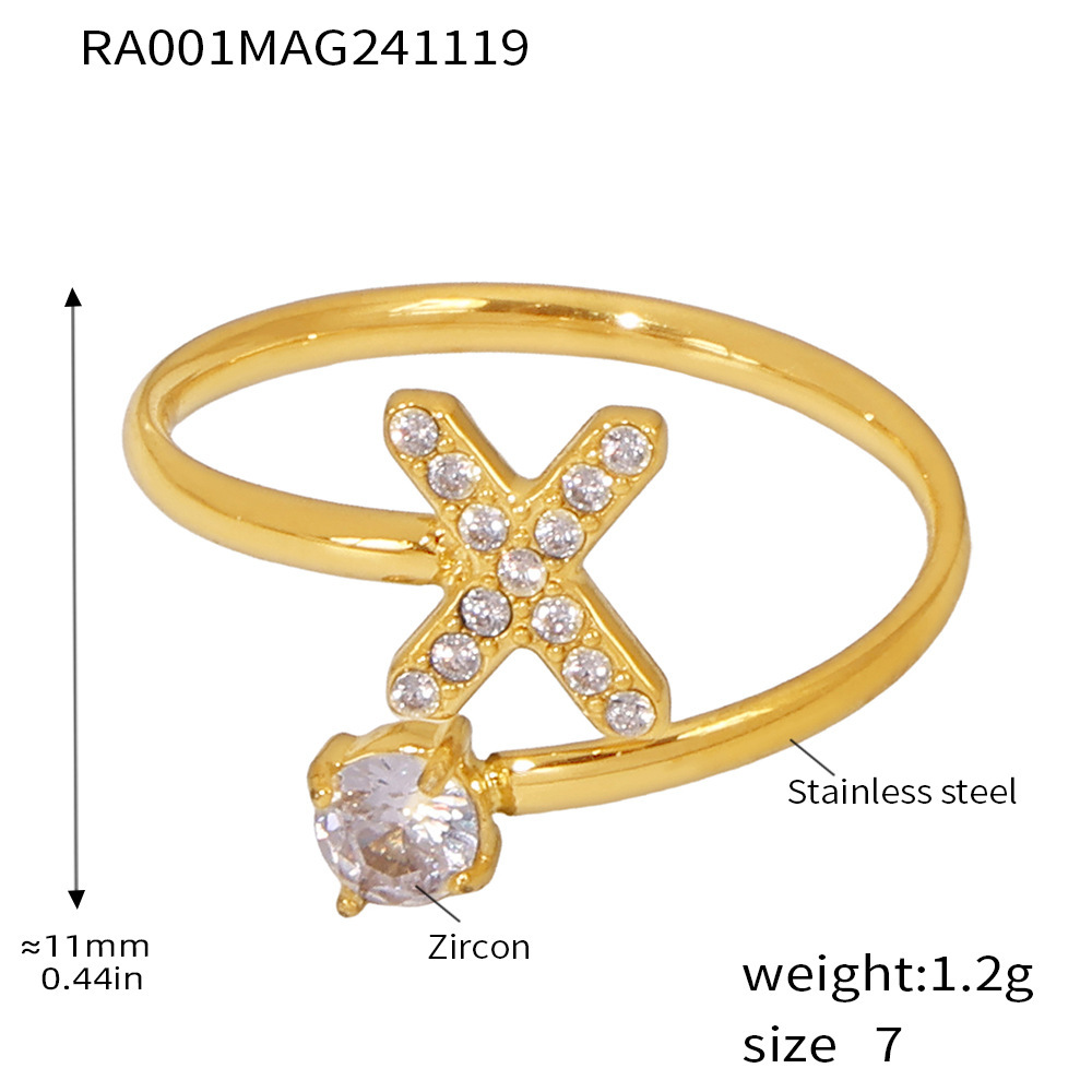 RA001-Gold-X Ring-free size Size 7