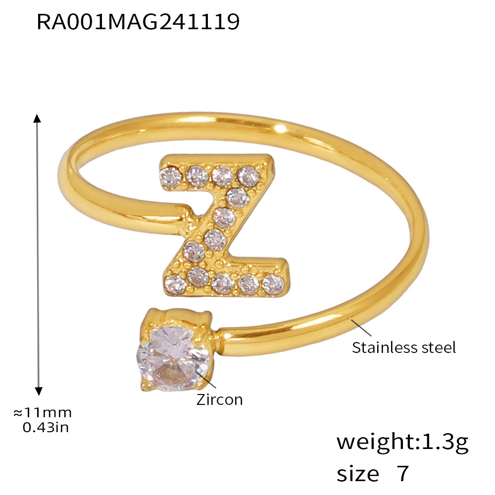 RA001-Gold-Z Ring-free size Size 7