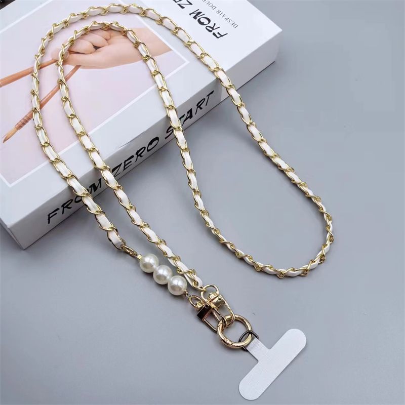 White chain cross-body style [with white connecting piece round buckle]