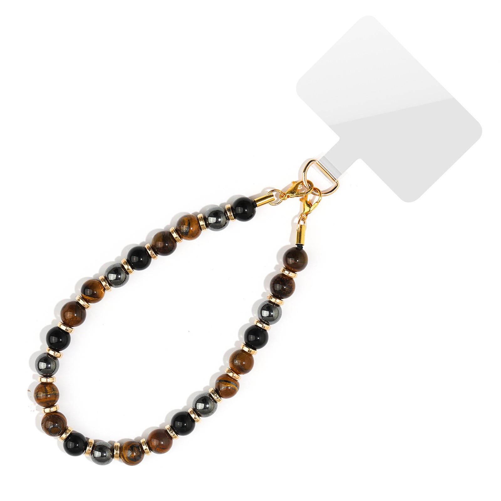 Yellow tiger eye stone triple protection mobile phone chain