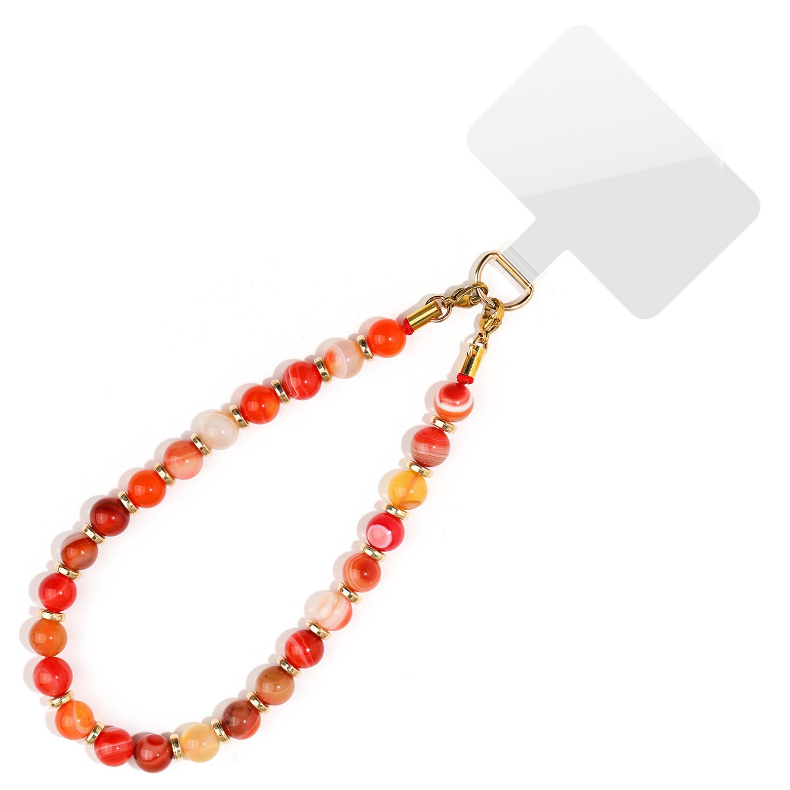 Red striped agate mobile phone chain