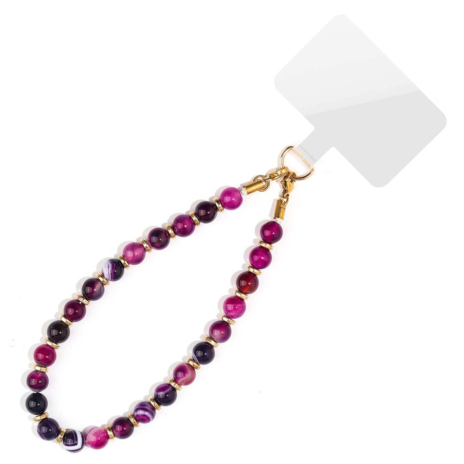 Purple striped agate mobile phone chain