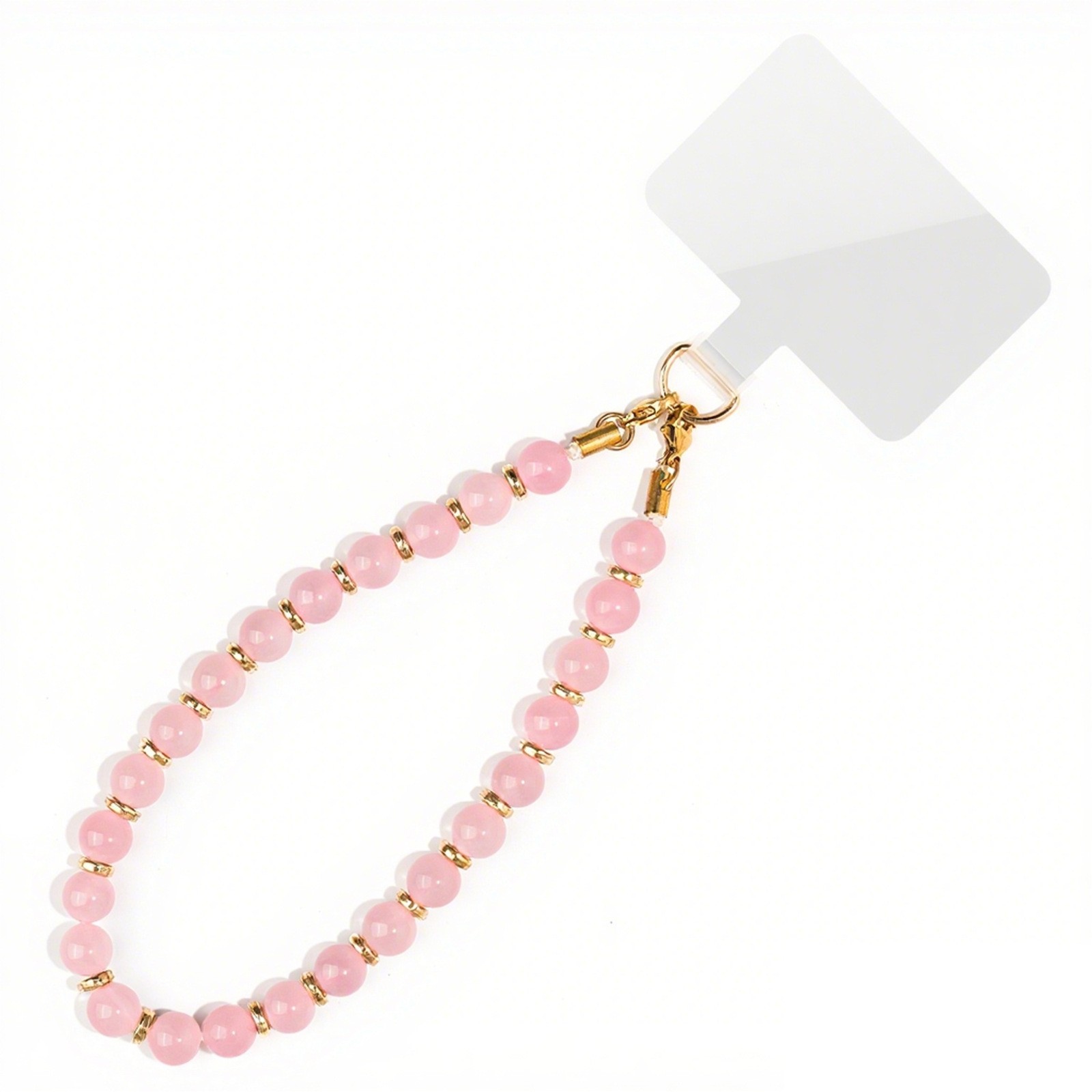 Rose quartz mobile phone chain
