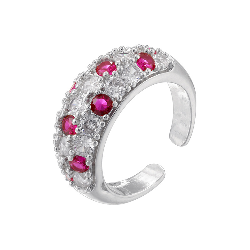 White gold rose diamond ring