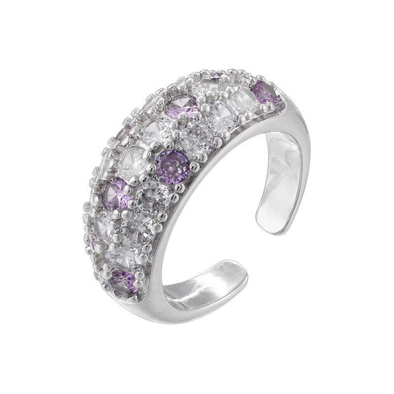 White gold purple diamond ring