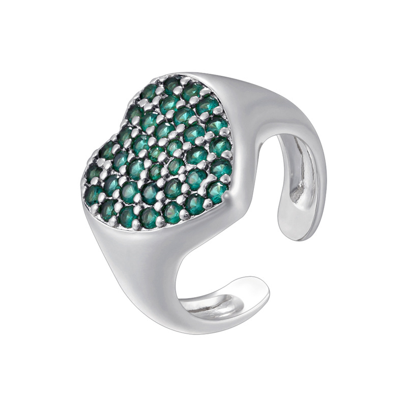 White gold green diamond