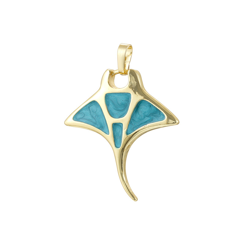 Golden blue-green manta ray