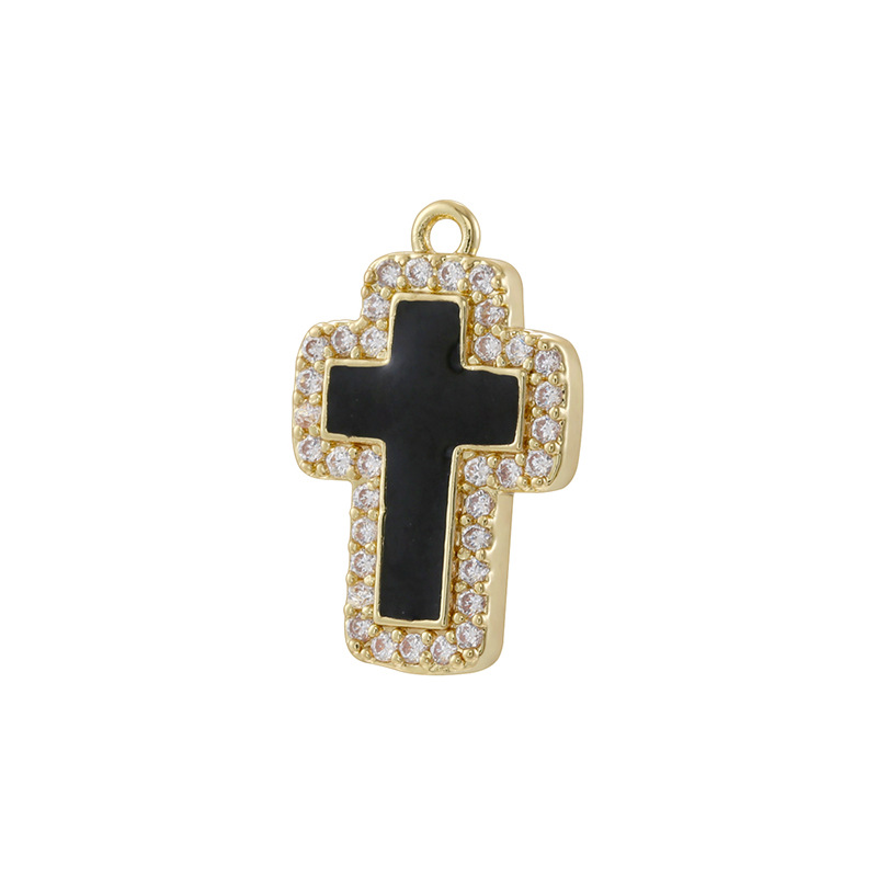 Golden white diamond black cross