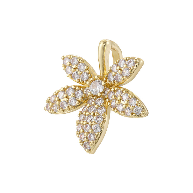Golden white diamond bee pendant