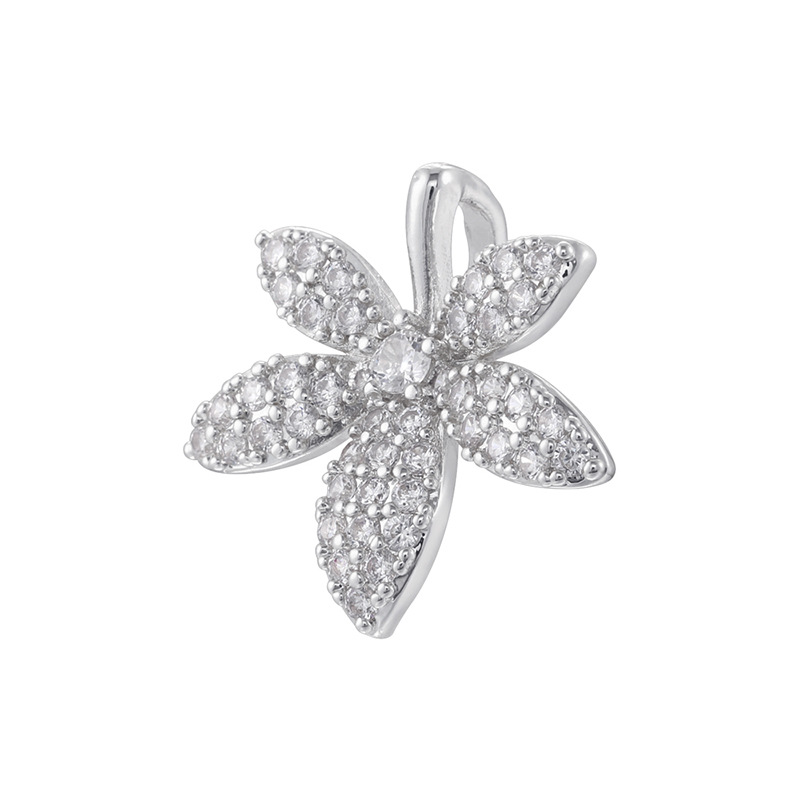 White gold white diamond bee pendant