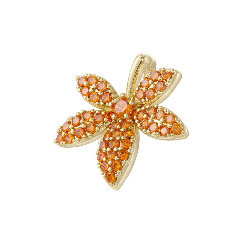 Golden orange diamond bee pendant
