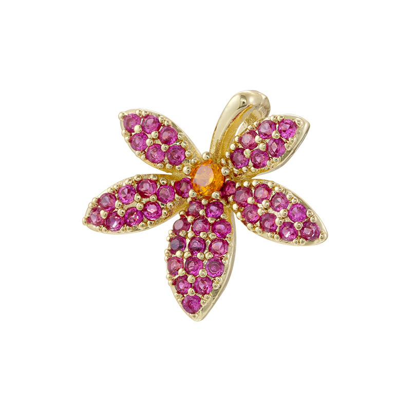 Golden rose diamond bee pendant