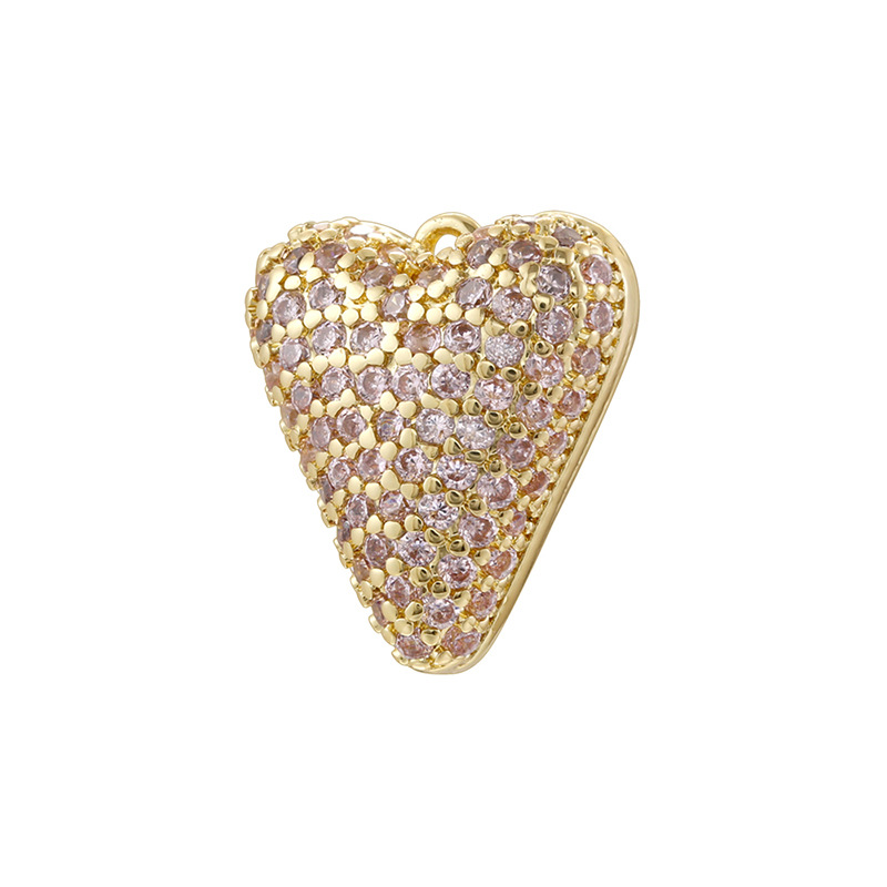 Golden pink diamond love pendant