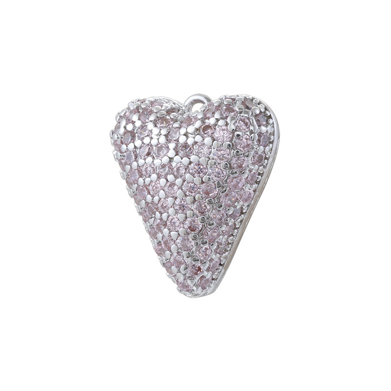 White gold pink diamond love pendant