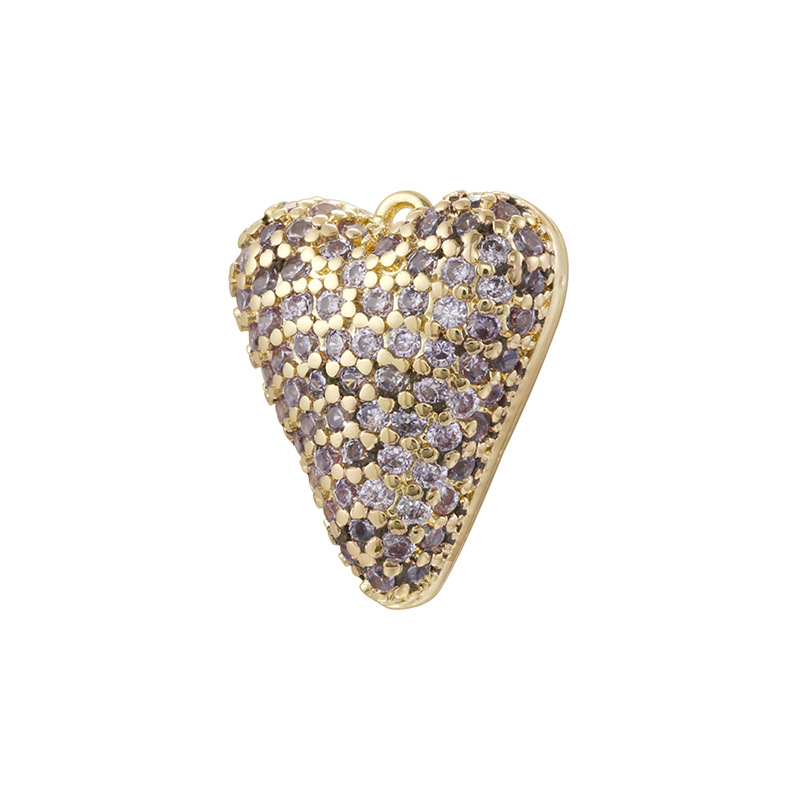 Golden purple diamond love pendant
