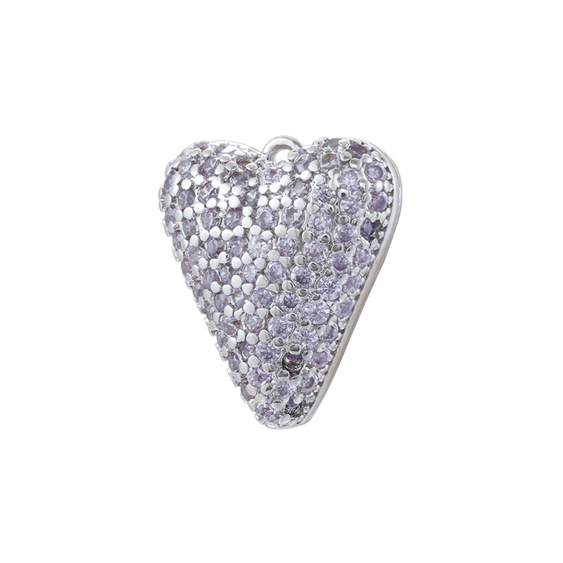 White gold purple diamond love pendant