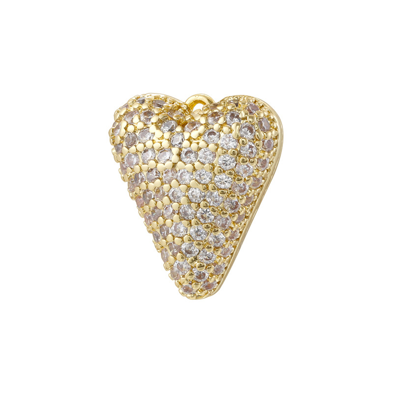 Golden white diamond love pendant