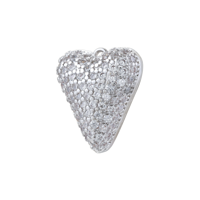 White gold white diamond love pendant
