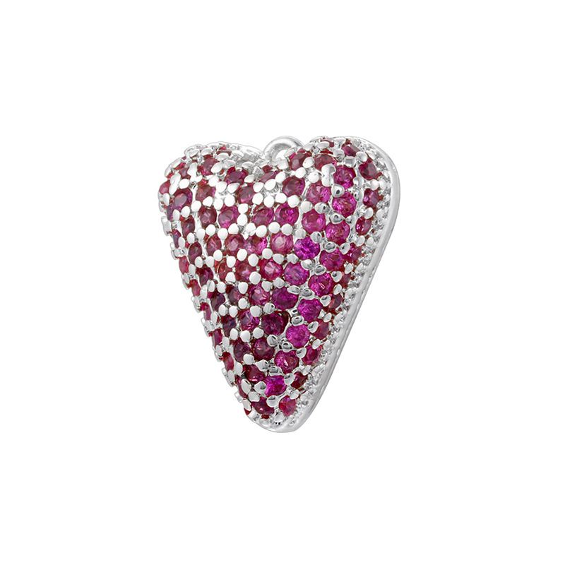 White gold rose diamond love pendant