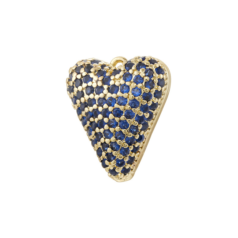 Golden blue diamond love pendant
