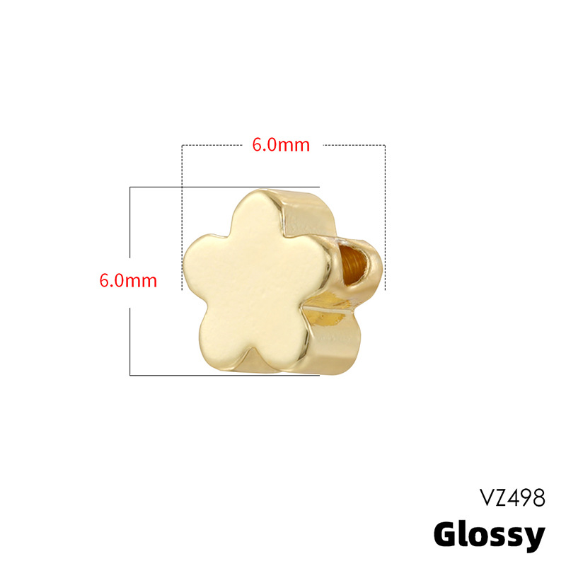 Vz498 golden 6mm five-petal flower