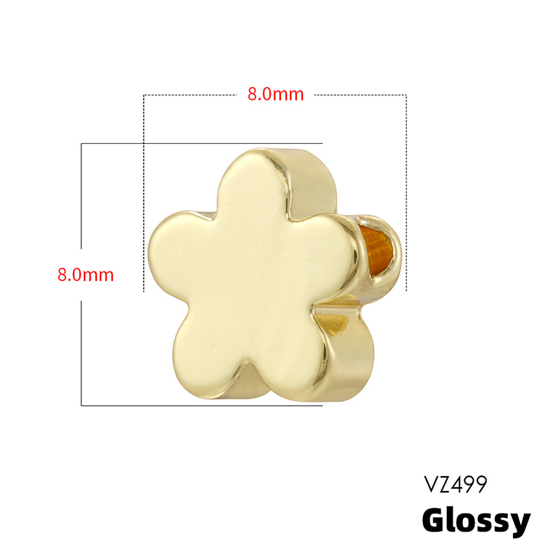 Vz499 golden 8mm five-petal flower