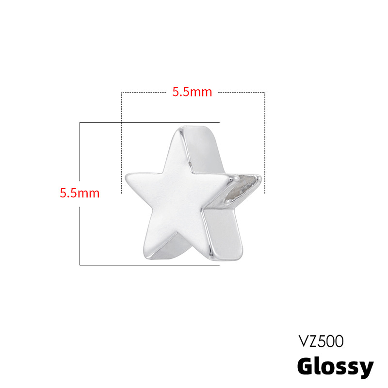 Vz500 white gold 5.5mm five-pointed star