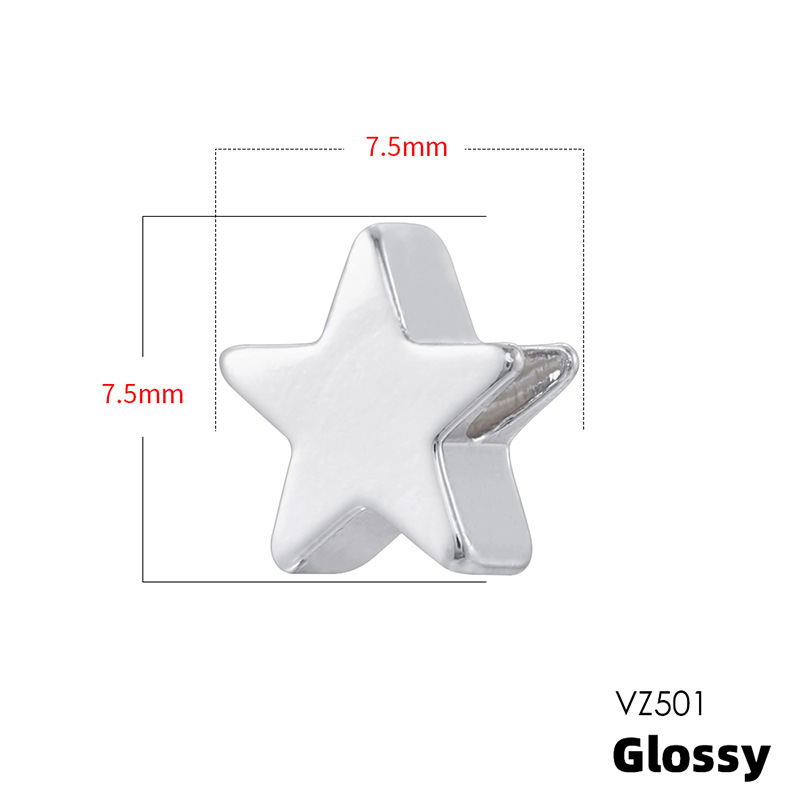 Vz501 white gold 7.5mm five-pointed star