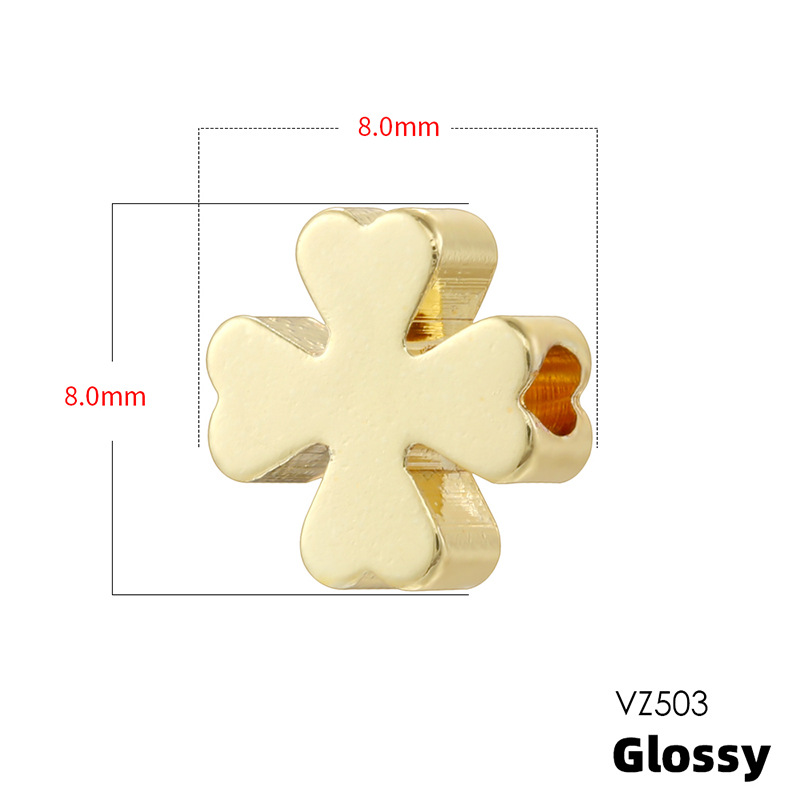 Vz503 gold 8mm four-leaf clover