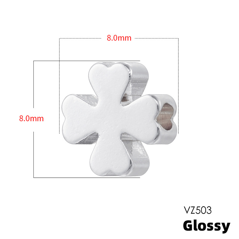 Vz503 white gold 8mm four-leaf clover