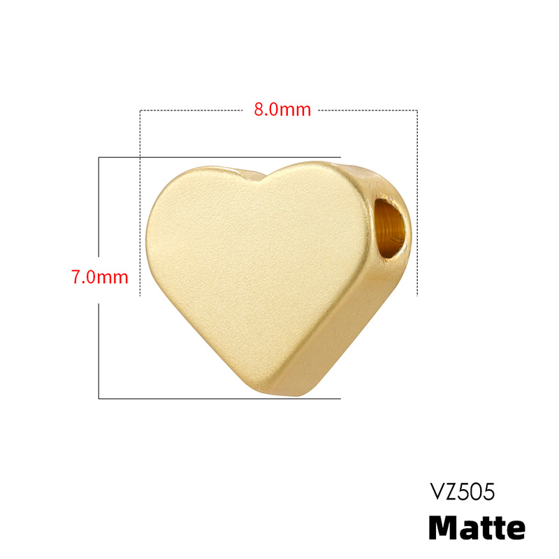 Vz505 gold 8mm frosted love heart