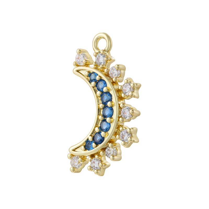 Vd2162 golden blue diamond moon