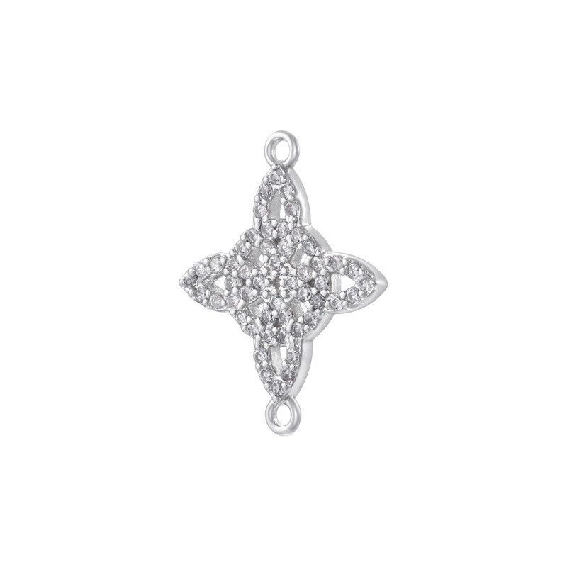 Vd2171 white gold double hanging white diamond
