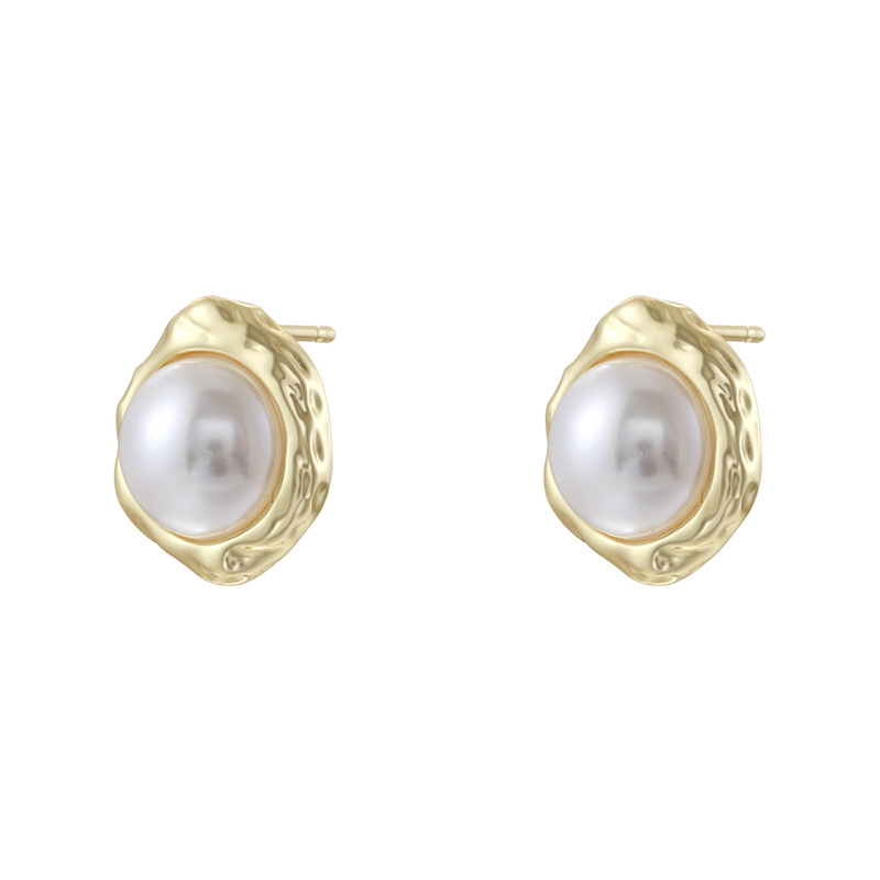 Ve1755 gold pearl earrings 1 pair