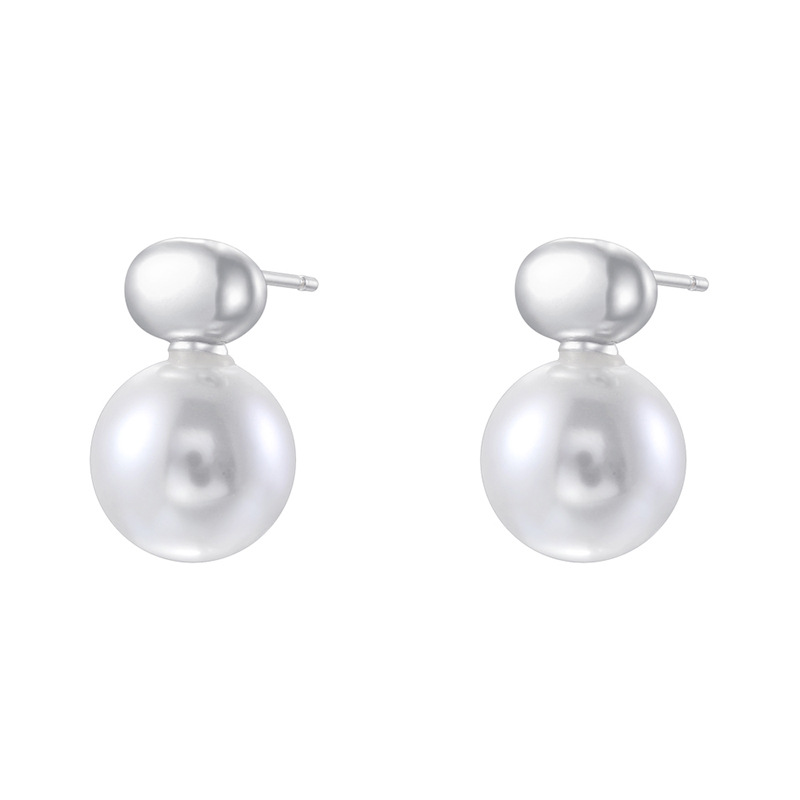 Ve1757 white gold pearl earrings 1 pair