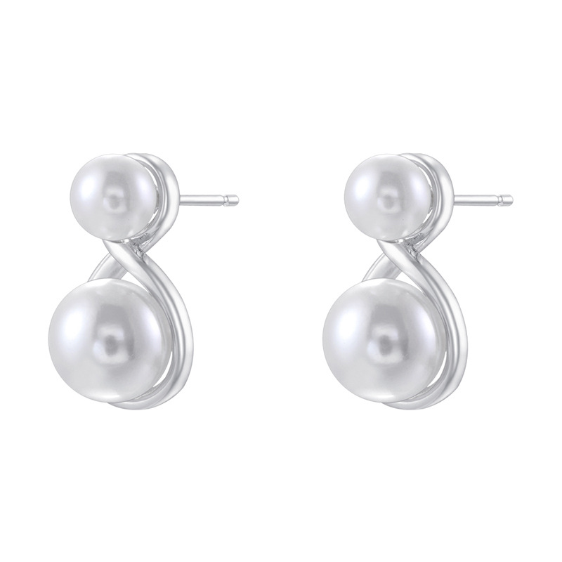 Ve1758 white gold pearl earrings 1 pair