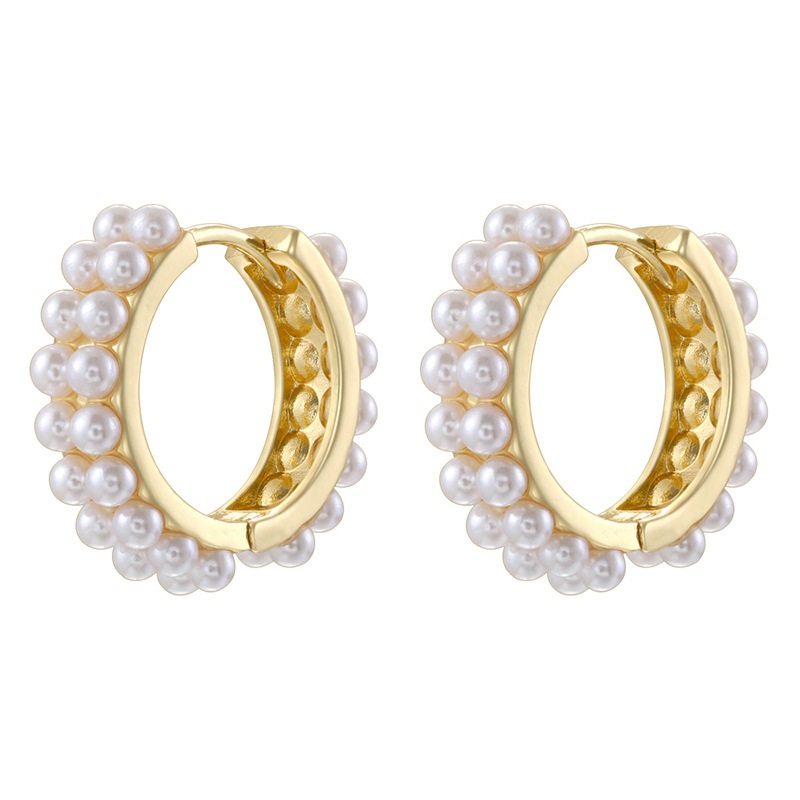 Ve1759 gold pearl earrings 1 pair